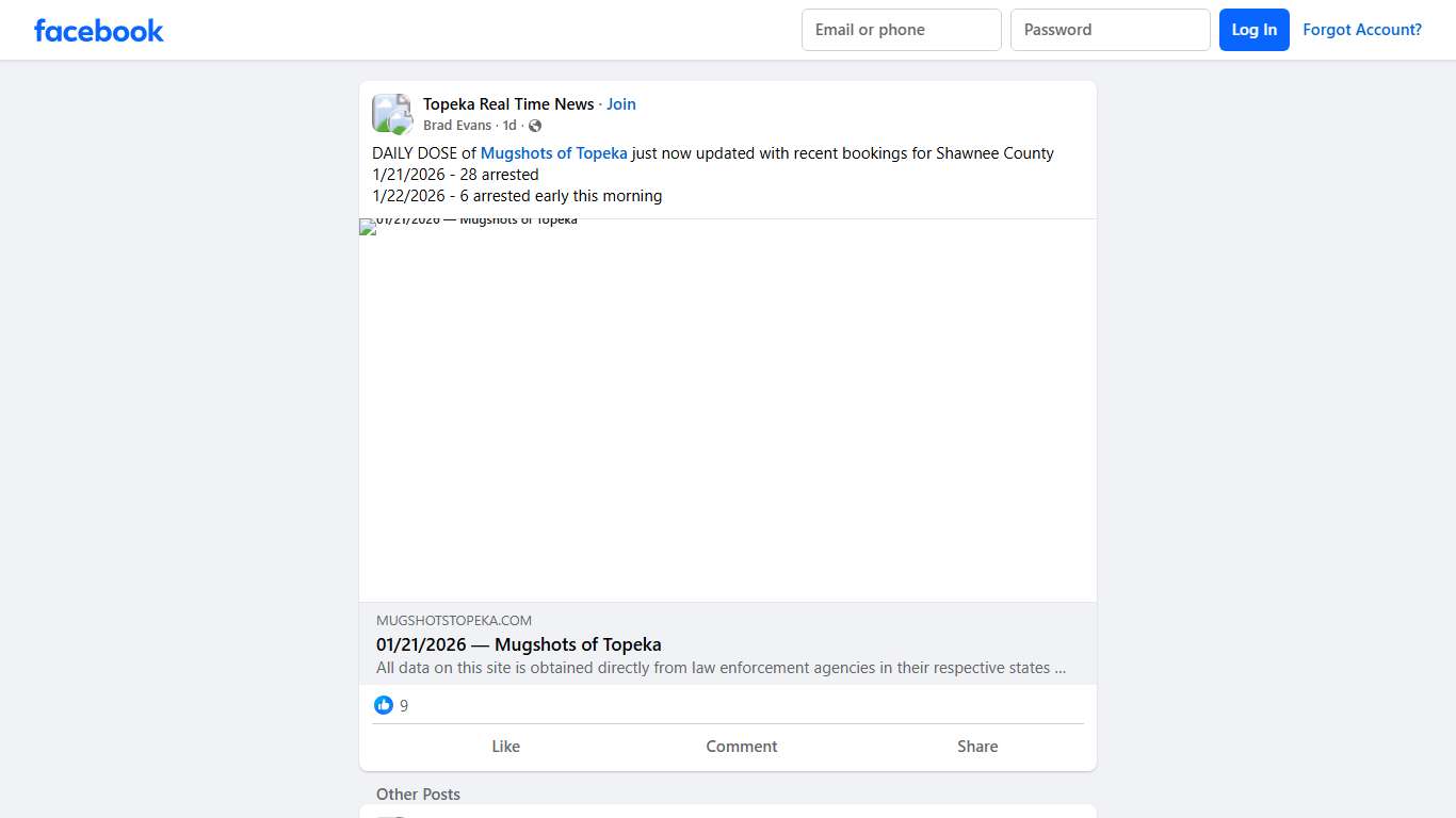 Topeka Real Time News DAILY DOSE of Mugshots of Topeka just now updated with recent bookings for Shawnee County Facebook